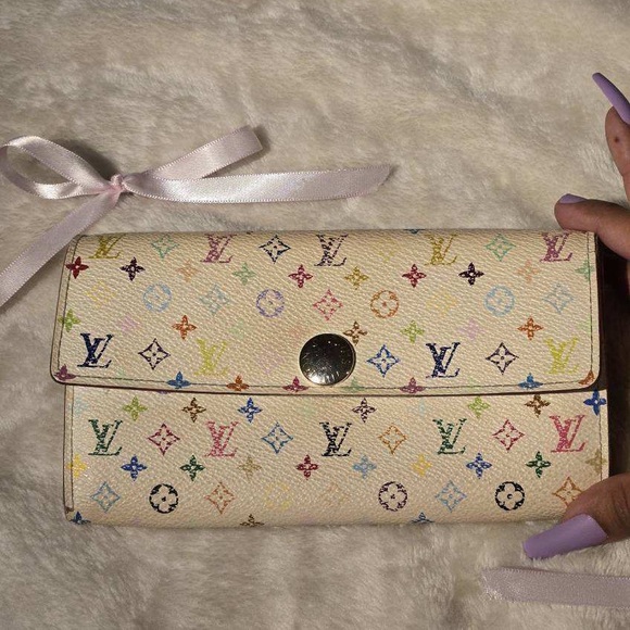 Louis Vuitton Handbags - LV- Authentic Louis Vuitton x Murikami “Sarah” Multi-color logo Long Snap Wa…